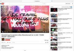 Capture d’écran du site annonçant la manifestation anticapitaliste du 1er mai. DR