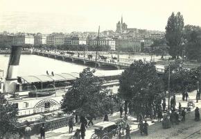 Le pont du Mont Blanc en 1890. 
