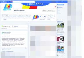 La page Facebook avec le vrai logo de la police genevoise.