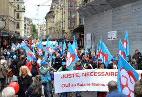 Le défilé du 1er mai prônait le salaire minimum.  STéPHANE CHOLLET 