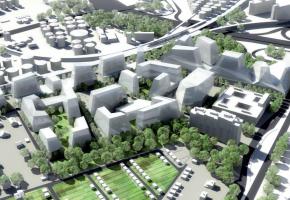 La maquette du projet montre que les espaces à proximité des citernes et de l’aéroport sont complètement remodelés. DR 