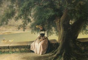 Tableau intitulé «Près du lac de Brienz», peint en 1858 par G. von Reutern. 