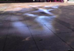 Au sol, la peinture blanche semble encore fraîche, le jour après l’acte de vandalisme. DR 