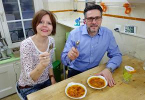 Annick Jeanmairet et le chef Angelo Citiulo RTS