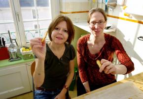 Annick Jeanmairet et el Chef Catherine Praud. RTS