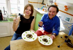 Annick Jeanmairet et le chef Carlo Crisci RTS/MICHAEL BORGOGNON