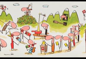 Les mythes et clichés de la Suisse vus par Mix et Remix. 