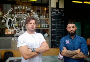 Anthony Castrilli, président du Groupement professionnel des restaurateurs  et hôteliers (GPRH), et Yoan Lomet, patron de l’Eléphant dans la canette. MP