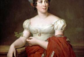 Germaine de Staël, peinte par la portraitiste française Marie-Eléonore Godefroid. 