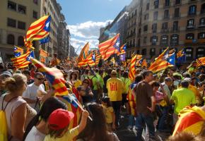 Des dizaines de milliers de personnes ont manifesté en faveur de l’indépendance à Barcelone le 11 septembre dernier, jour de la fête nationale catalane.  