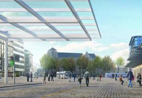 La place Cornavin serait entièrement revêtue de pavés. DR 