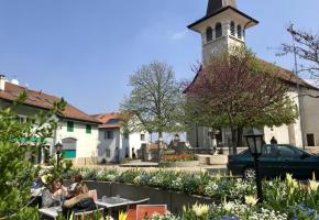 La charmante place de l’Eglise de Veyrier. (Francis Haller)
