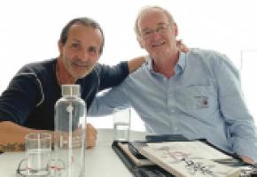Claudio Alessi et son ami le journaliste Jacques Deschenaux. DR