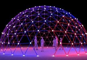 L’installation «Konstellation», sur l’esplanade de l’Espace Palettes, questionne nos rapports aux mondes