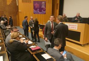 Pierre Maudet lors de l’assemblée générale extraordinaire du PLR le 15 janvier 2019. MARIE PRIEUR