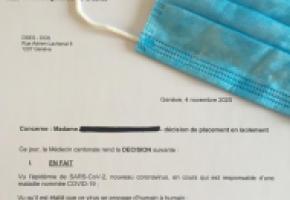 Chaque citoyen contraint à l’isolement reçoit une circulaire qui peut s’apparenter à un acte juridique. DR