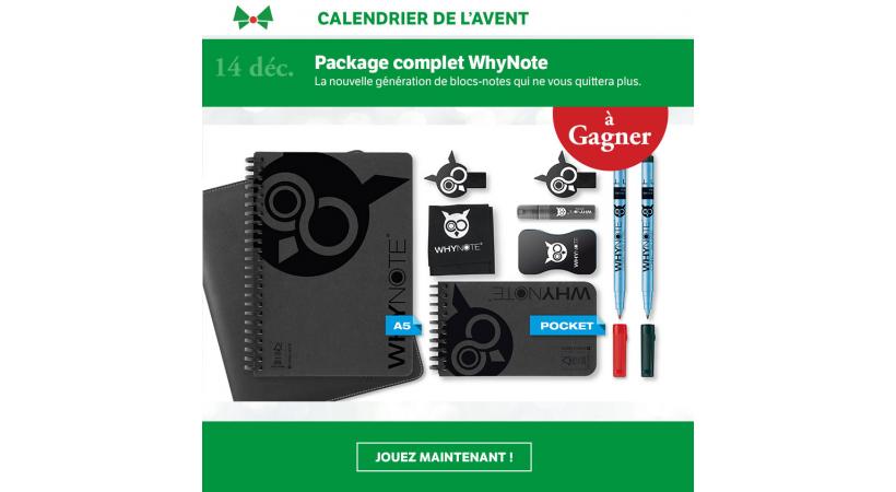 Calendrier de l'Avent / Jour 14: 5x Packages complet WhyNote à gagner