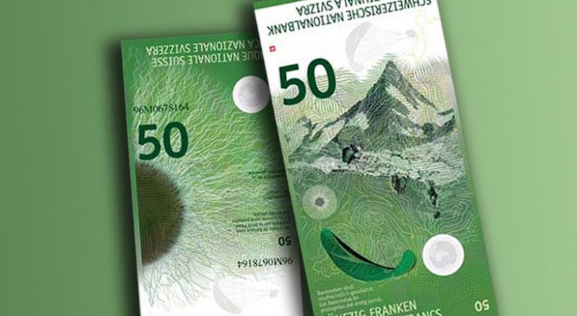 Nouveau billet de 50 francs suisse.