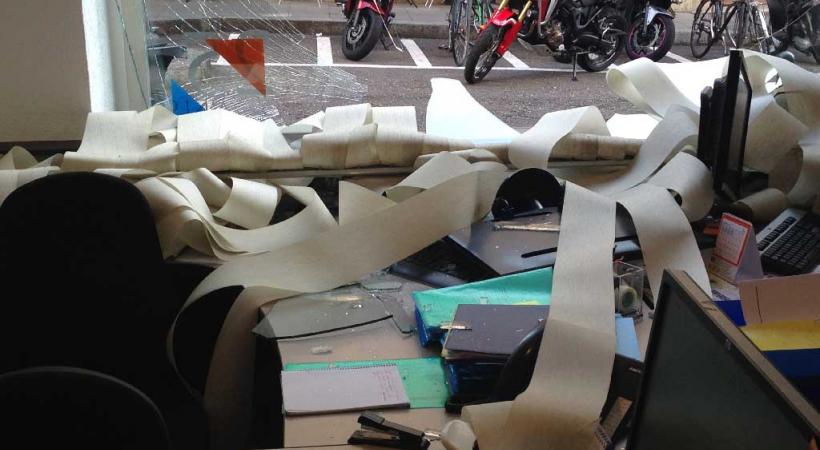 L’image du bureau dévasté par l’accident est impressionnante. GiM