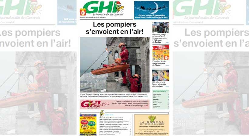 Notre Une du mercredi 21 décembre 2016.