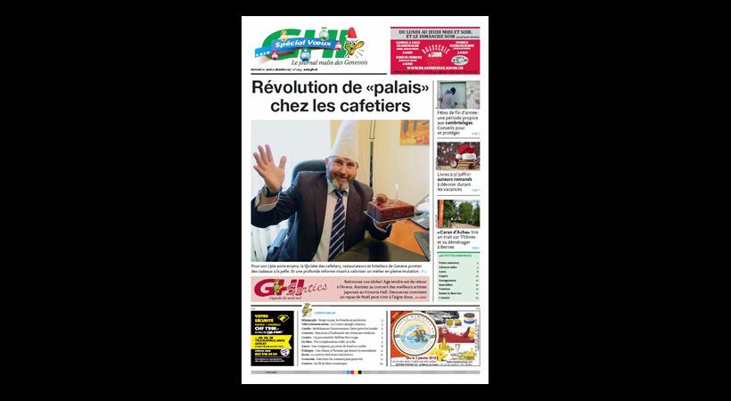 Notre Une du mercredi 20 décembre 2017. DR