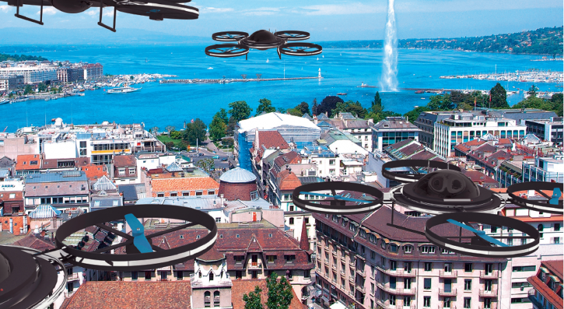 Les drônes à l'assaut de Genève. DR
