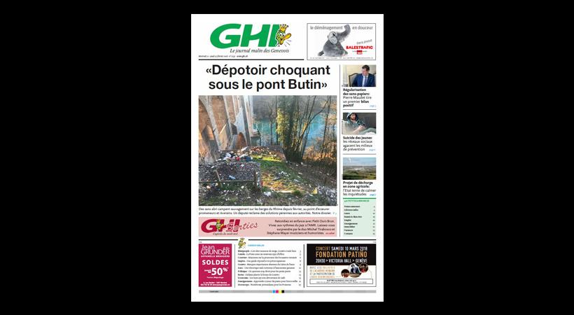Notre Une du mercredi 21 février 2018. DR