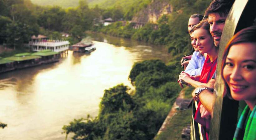 Depuis le train, on est aux premières loges pour apprécier le paysage.