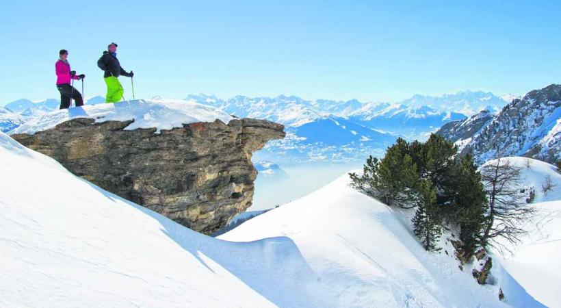 Depuis les Violettes, Crans-Montana offre un panorama exceptionnel. 