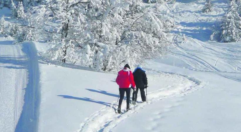 Plus de 30 km de pistes sont réservées aux piétons et aux balades en raquettes. 