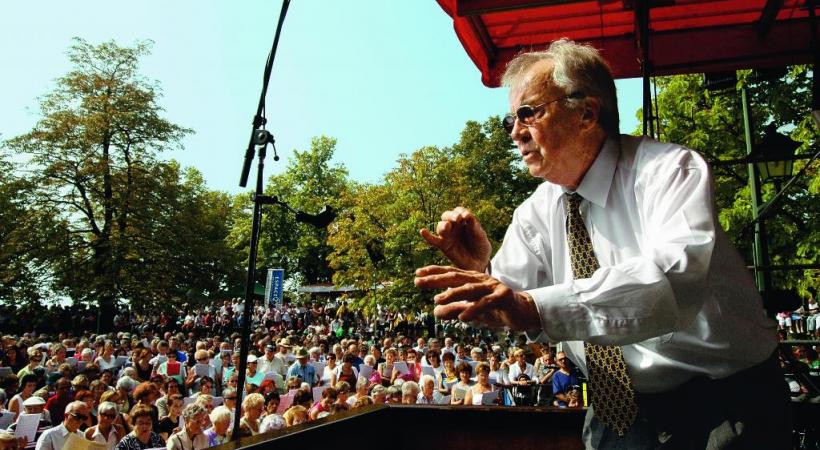 André Charlet lors de la 17e Schubertiade à Porrentruy, en 2011. RTS 