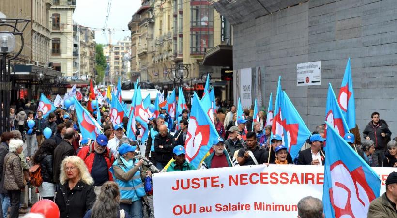 Le défilé du 1er mai prônait le salaire minimum.  STéPHANE CHOLLET 