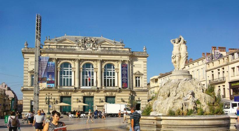 La place de la Comédie et l’Opéra, épicentre de la vie sociale montpelliéraine.