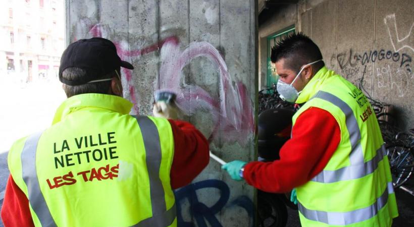 La lutte contre les tags est renforcée. En médaillon, le magistrat Guillaume Barazzone. DR 