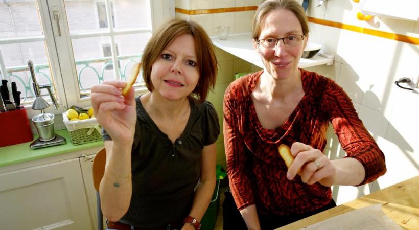 Annick Jeanmairet et el Chef Catherine Praud. RTS