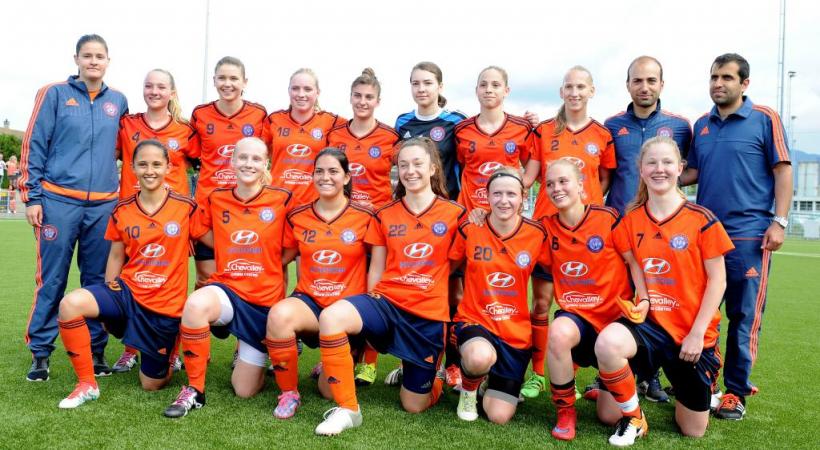 Les championnes de première ligue du FC Aïre-le-Lignon. Une équipe qui monte. DENIS GUYOT 