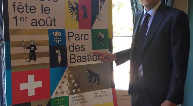 Pour célébrer la Fête nationale, le maire Guillaume Barazzone souhaite rapprocher Genève de la Suisse. GIM 