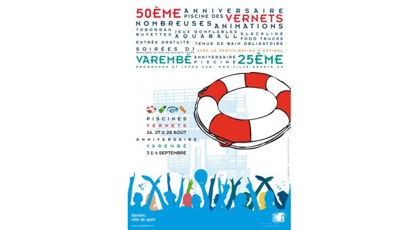  Affiche du 50e anniversaire des Vernets et des 25 ans de celles de Varembé. DR