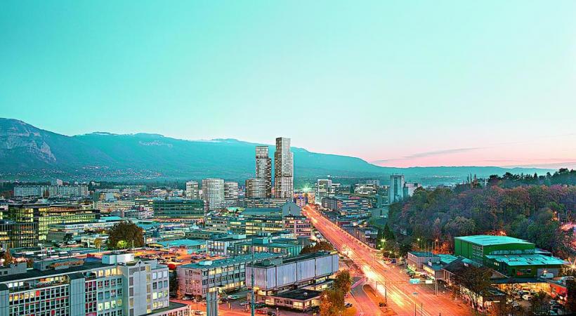 Projection de la future place de l’Etoile, aux Acaciasx. DUPRAZ & BYRNE Le quartier du PAV (Praille-Acacias-Vernets). DUPRAZ & BYRNE 