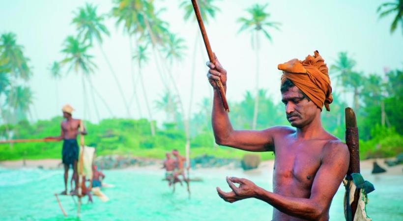 La traditionnelle pêche sur échasse.  