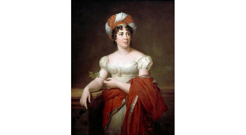 Germaine de Staël, peinte par la portraitiste française Marie-Eléonore Godefroid. 