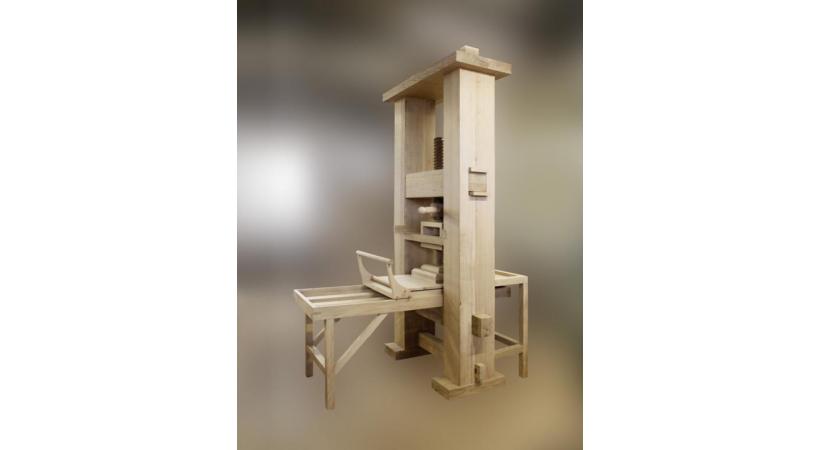 Les visiteurs manieront une reproduction très fidèle de la presse de Gutenberg. MIR/DR 