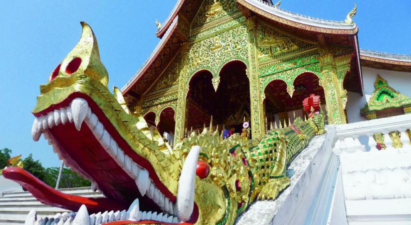 Le Vat Ho Pra Bang, le temple situé dans l’enceinte du palais royal, qui abrite le Phra Bang, le Bouddha d’or ayant donné le nom à la ville de Luang Prabang.