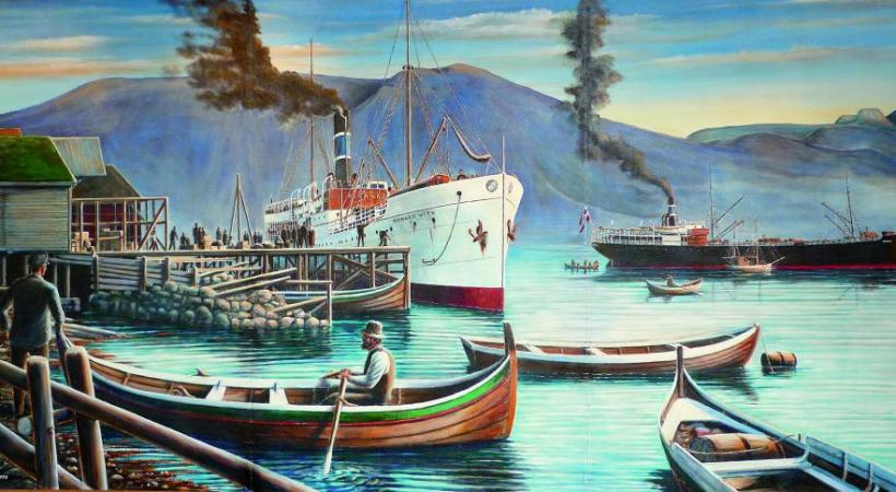 La riche histoire de la compagnie Hurtigruten a inspiré les artistes. DR 
