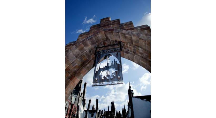 Pré-au-Lard, le village « enneigé » dans la touffeur de Floride.