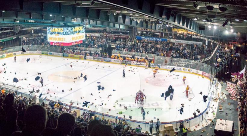 A chaque but marqué par les Grenat, les supporters lanceront des peluches sur le miroir. ROBIN-ANGELO FUSO