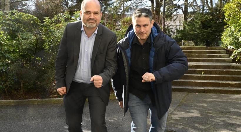 Le maire de la Ville de Genève Sami Kanaan et Jerry Maspoli, le président de la Course de l’Escalade, prêts à franchir tous les écueils pour trouver des solutions. CHRISTIAN BONZON