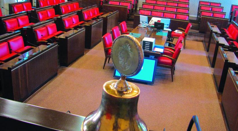 La salle du Grand Conseil avant la rénovation. DR