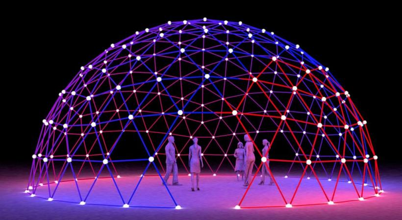 L’installation «Konstellation», sur l’esplanade de l’Espace Palettes, questionne nos rapports aux mondes