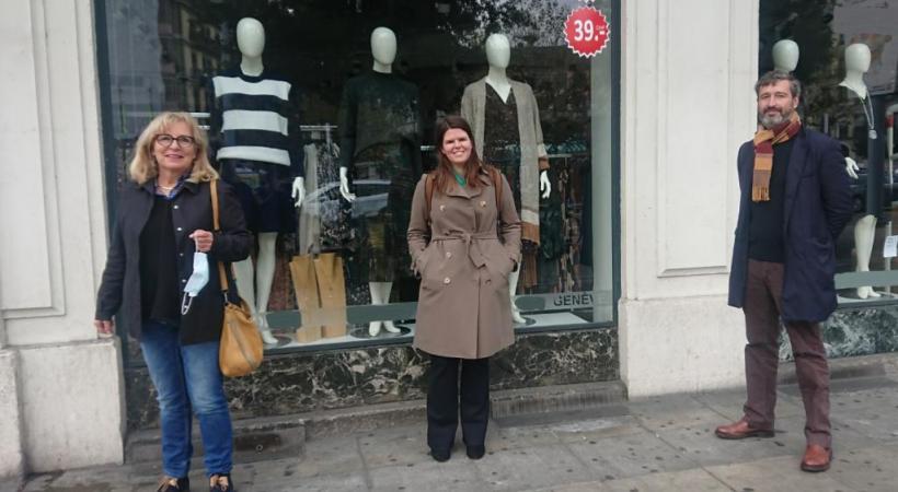 Les conseillers municipaux Michèle Roullet, cheffe de groupe PLR, la PDC Isabelle Harsch 